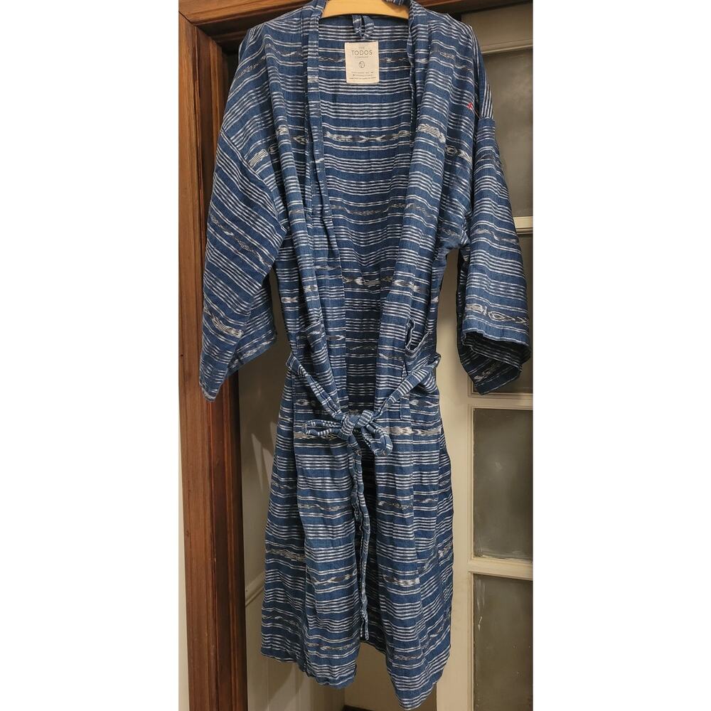 The Todos company cotton blue southwesten robe. One Size
